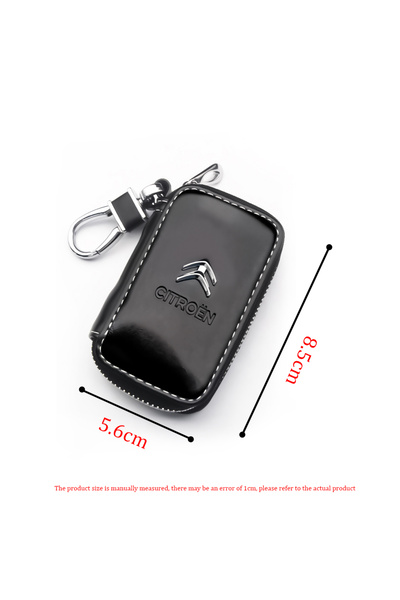 Choice حقيبة مفاتيح جلد من البولي يوريثان لسيارة سيتروين، قطعة واحدة، مع سلسل...