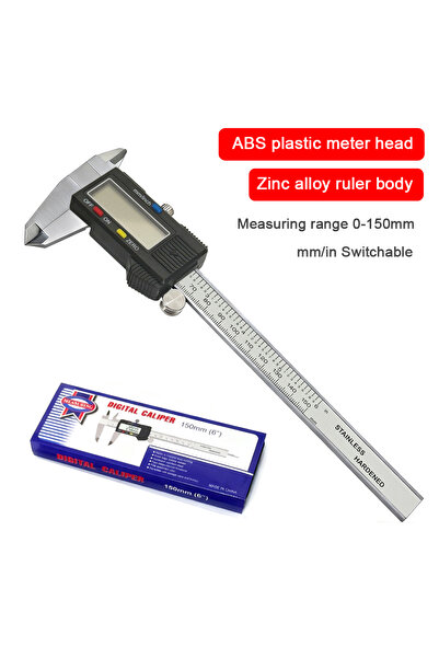 Choice فرجار رقمي أسود من سبائك الزنك، نطاق القياس من 0 إلى 150 مم، فرجار معد...