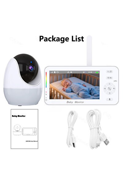 Choice مع كابل من النوع C، شاشة مراقبة أطفال عالية الدقة 1080P بتقنية الواي ف...