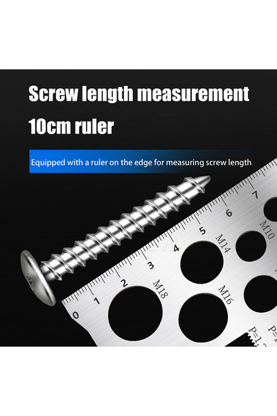 Choice مسطرة قياس خطوة السن اللولبي، أداة قياس موفرة للمساحة للبراغي والصوامي...