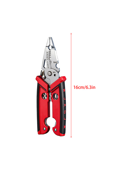 Choice Red 1Pc 18 In 1 Multifunctional Wire Stripper Crimper Pliers Electrici...