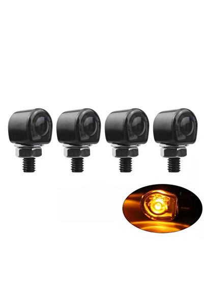 Choice1 4 Pcs Motorcycle Turn Signals Mini 12V 8mm Moto LED Turn Signal Light...
