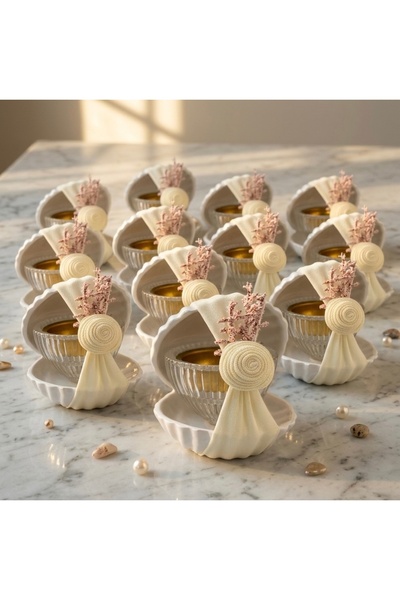 ABAZAR Seashell-shaped incense burner sets with arrangement (12 pieces). Fabr...