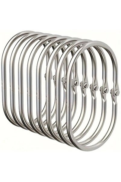 Choice Silver 17-piece set of modern cast iron metal shower curtain rings, ea...