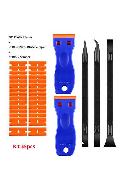 choice2 طقم أدوات كشط بلاستيكية مكون من 35 قطعة، يتضمن شفرات حلاقة بلاستيكية،...