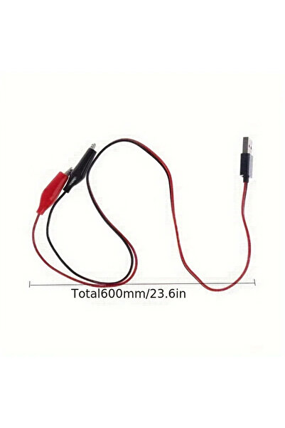 Choice كابل اختبار USB بطول 60 سم مزود بمشبك تمساح، ذكر/أنثى، مع مشابك تمساح ...