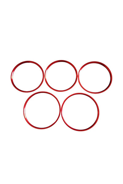 Choice مجموعة من 5 قطع/مجموعة من حلقات مخرج مكيف الهواء باللون الأحمر لسيارة ...