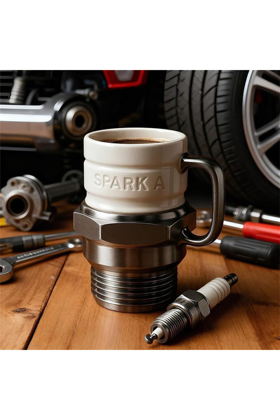 Choice كوب قهوة بتصميم شمعة الإشعال لمحبي السيارات، كوب قهوة بتصميم مستوحى من...