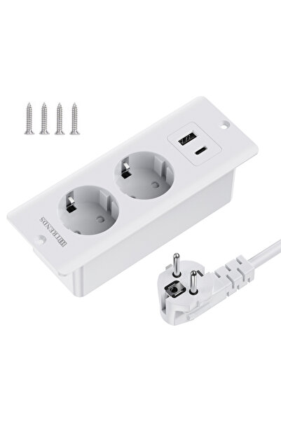 Choice1 110-250V EU 2 white HITRENDS European Plug Desktop built-in power str...
