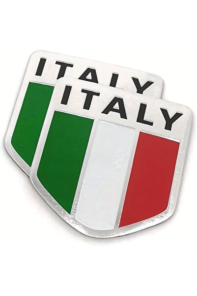 Choice ملصقان ثلاثي الأبعاد لشعار العلم الإيطالي مصنوعان من سبائك الألومنيوم ...