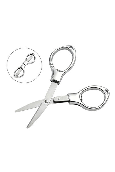 Choice silver 1pc Portable Folding 8-Shaped Small Scissors with Carbon Steel ...