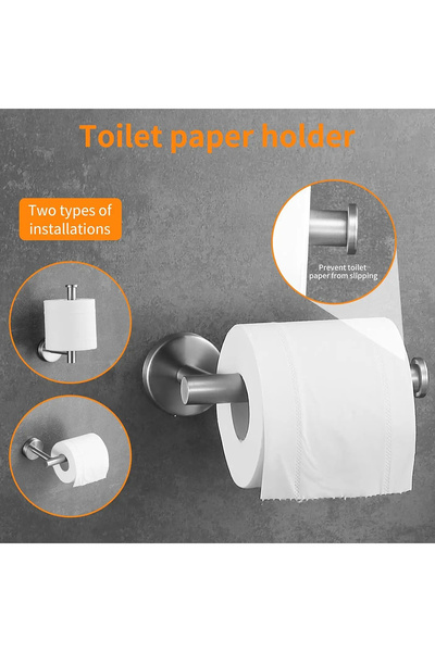 Choice1 Silver Toilet Paper Storage Holder Stainless Steel Round Tissue Hange...