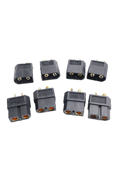 Choice1 XT60 Black M F-4Pair 4Pcs XT60 Black Adapter Male Female Bullet Conne...