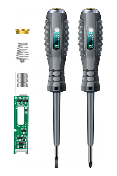 Choice طقم مفكات كهربائية مكون من قطعتين مع جهاز اختبار جهد LED، ومفكات براغي...