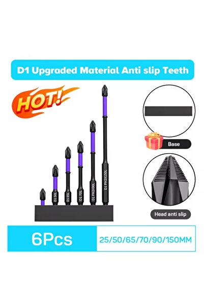 Choice مجموعة من 6 قطع (6/12 قطعة) رؤوس مفكات مغناطيسية، رؤوس فيليبس مانع للا...
