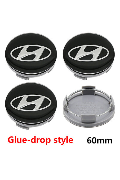 Choice HYUNDAI 60mm DJ black ABS ‌4Pcs 56mm 58mm 60mm Hyundai Car Wheel Cente...