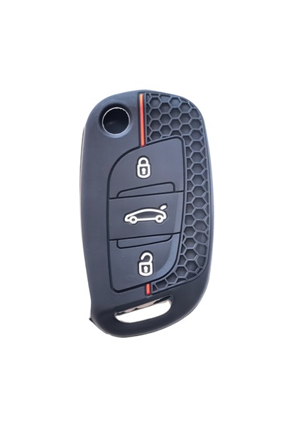 Choice black 3 Butt Remote Flid Folding Key Silicone Cover Case Fob For PEUGE...