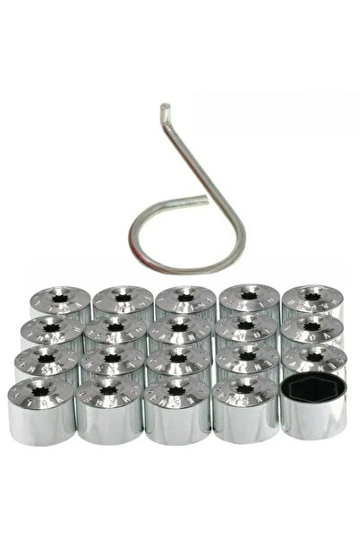 Choice3 20 قطعة من أغطية صواميل عجلات السيارات المطلية بالكروم، مقاس 17 مم، ل...