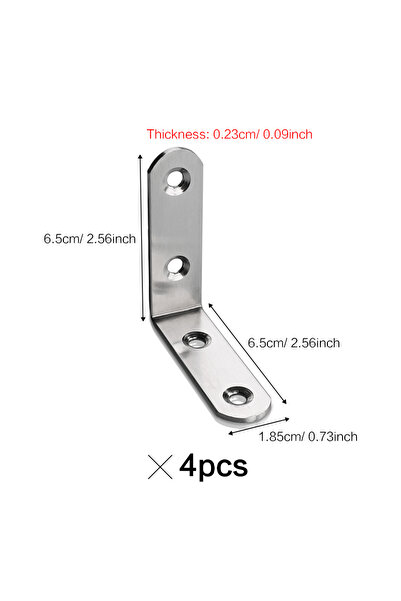 Choice4 مجموعة دعامات زاوية من الفولاذ المقاوم للصدأ على شكل حرف L، مقاس 65 ×...