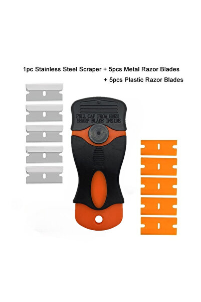 choice2 مجموعة C مكشطة لزجاج السيارة مزودة بشفرات لإزالة غراء وملصقات زجاج ال...