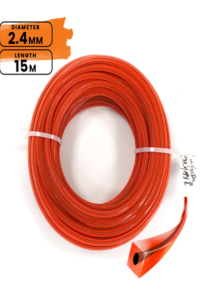 Choice 2.4mm x15m LUSQI Square 15m*2.4mm Sandwich enhancement Grass Trimmer L...