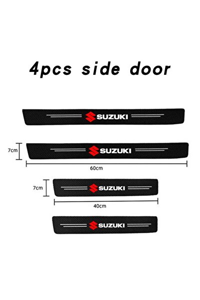 choice2 Suzuki 4pcs Car with Logo Door Carbon Fiber Sill Protector Stickers f...