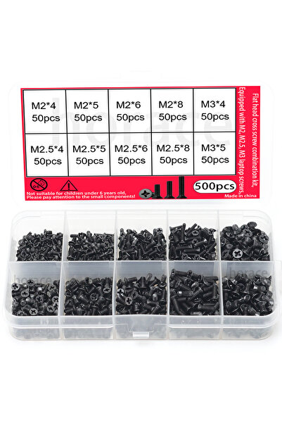 Choice 500 قطعة من براغي فيليبس ذات الرأس المسطح، بأحجام M2 وM2.5 وM3، لأجهزة...