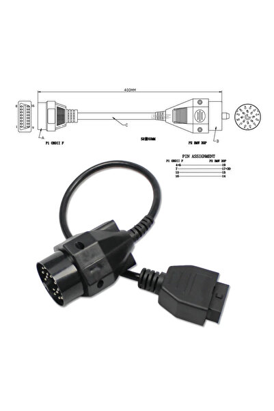Choice كابل تمديد OBD للسيارة محول OBD II لـ BMW 20pin إلى موصل أنثى 16PIN e3...