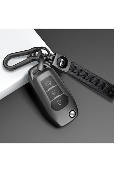 Choice5 سلسلة مفاتيح رمادية اللون، غطاء مفتاح سيارة ناعم بثلاثة أزرار، مناسب ...