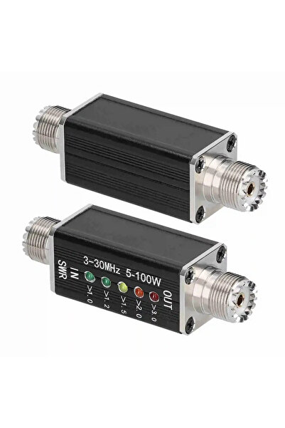 Choice مقياس نسبة الموجة الموقوفة (SWR) أسود اللون بخمسة مصابيح LED، بتردد 3-...