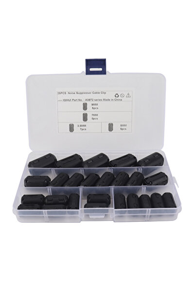 Choice 25pcs 25Pcs Cable Connector Clamp Ferrite Core Ring Clamp Kit Noise Fi...