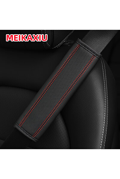 Choice1 Red PU fiber leather double-thread press-in car shoulder guard cover ...