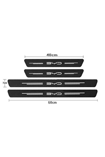 Choice M-BYD-4PCS Car Door Trunk Threshold Scuff Carbon Fiber Decals Stickers...