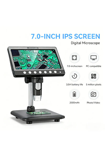 Choice Black 17.78cm Digital Microscope 5MP HD Soldring Microscope 1200X Magn...