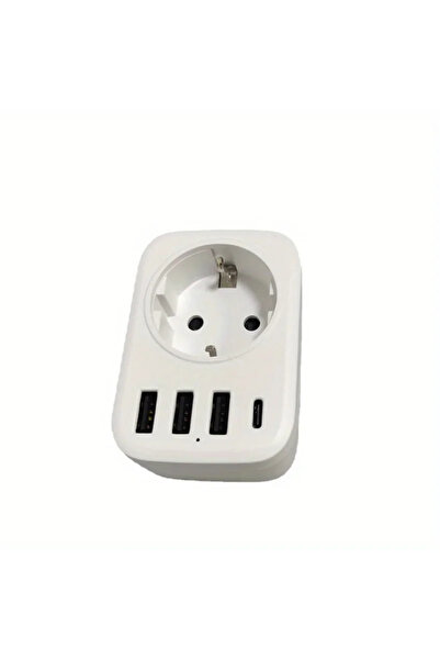 Choice 1 Socket EU Plug Wall Sket with 3 USB And 1 Type-C Ports 16A Power Ada...
