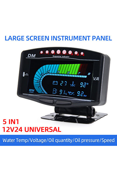 Choice 5 In 1 LCD Instrument Panel 12V24V Digital Gauge Tachometer Oil Pressu...