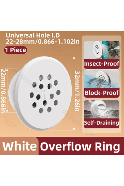 choice2 سدادة سيليكون بيضاء لمنع فيضان أحواض الحمامات، غطاء فيضان لأحواض الغسيل