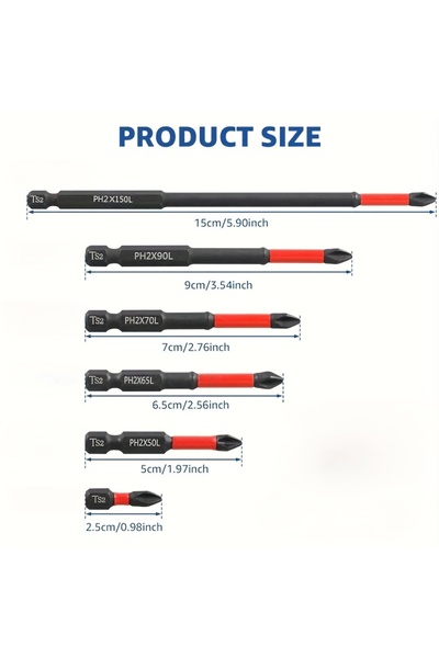 Choice مجموعة رؤوس مثقاب مغناطيسية مانعة للانزلاق، 6 قطع، مناسبة للفولاذ S2، ...