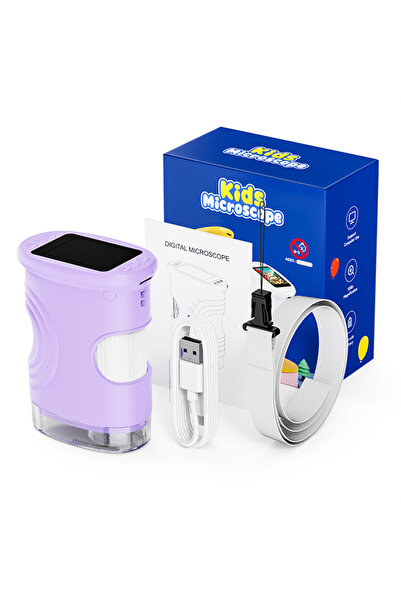 Choice Purple 1000X Handheld Microse for Kids 2.0" Screen Rechargeable Mini P...