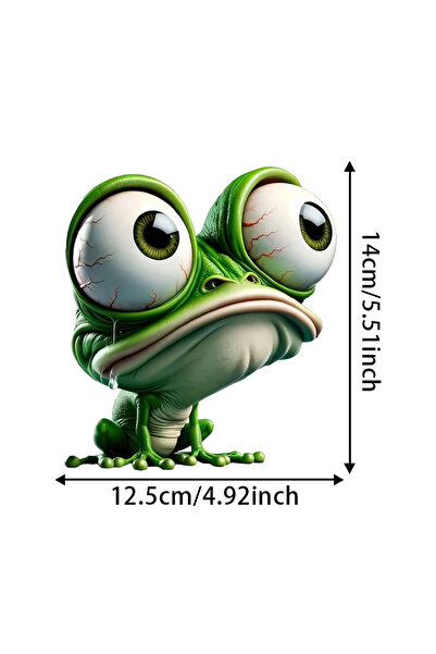 Choice ملصق ضفدع ذو عيون كبيرة AZ244-PVC مقاس 12.5 × 14 سم، مناسب للسيارات وا...