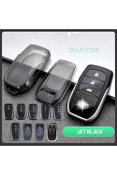 Choice غطاء مفتاح سيارة شفاف من مادة TPU أسود (Toyota-A) لسيارة تويوتا C-HR C...