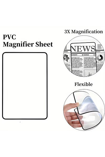 Choice Black Full Page Large Sheet Magnifier Magnifying Glass Reading Aid Gla...