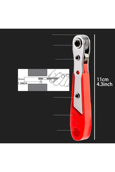 Choice Red A Red Multifunctional Bidirectional Ratchet Screwdriver Right Angl...