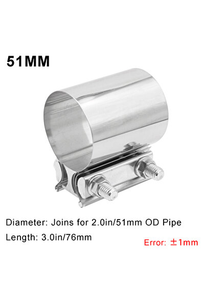 Choice3 مشبك كاتم صوت العادم 51 مم، 51، 57، 63، 76 مم، فولاذ مقاوم للصدأ، طرف...