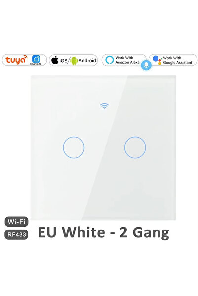 Choice6 مصباح جداري ذكي لاسلكي يعمل باللمس، أبيض اللون، ثنائي الفتحات، يعمل ب...