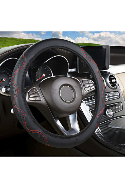 Choice1 san-bo-Red 1PC PU Leather Steering Wheel Cover Adds Luxury To Car Int...