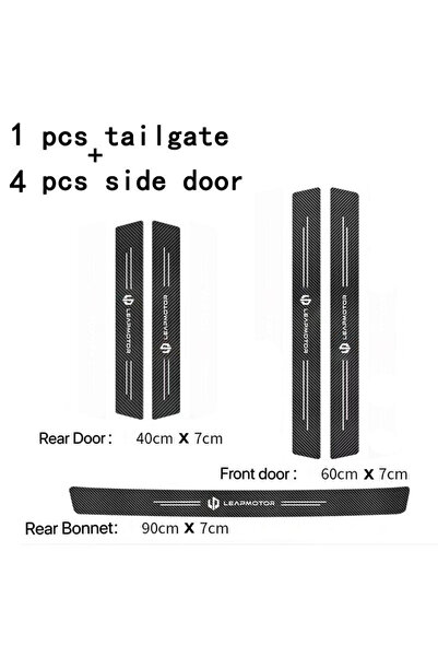 Choice1 5 قطع من ملصقات عتبة باب السيارة من ليبموتو، ملصقات مقاومة للخدش، ملح...