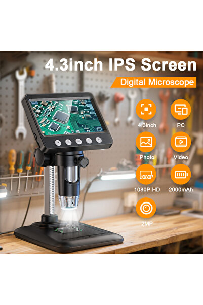 Choice Black USB Digital Microse 4.3" LCD 50x-1600x Coin Magnification with 8...