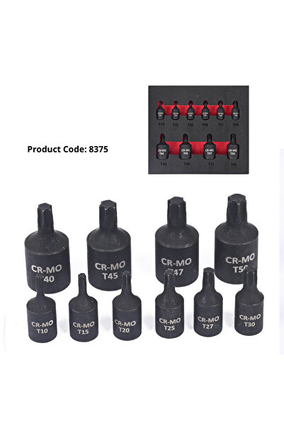 Choice1 10pcs T10-50 One Set Drive Hex Bit Adapter Box Impact Deep Sket CR-MO...