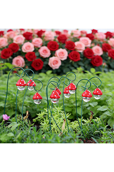 Choice Red 9-PCS Creative Water Pearl Mushroom Garden Plugin, Valentine's Day...